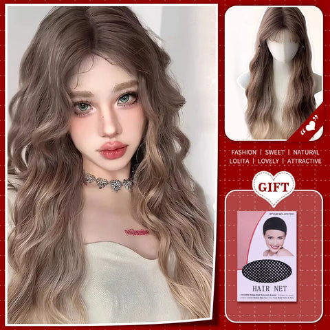 WTB Synthetic Long Straight Hair Black Lolita Wigs with Bangs for Women Fashion Female Cosplay Party Christmas Wigs Multicolor