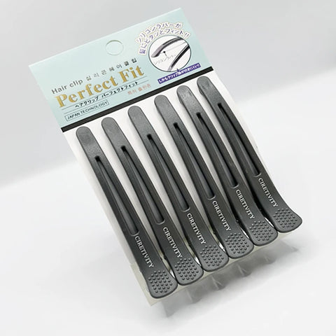 6Pcs Professional Hair Clips for Styling Sectioning Anti-Slip No-Trace Duck Billed Hair Clips with Silicone Band Salon and Home