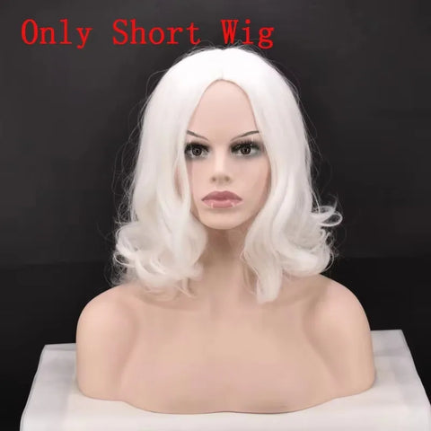 Christmas Cosplay Wig Beard Santa Claus White Curly Long Synthetic Hair Adult Halloween Cosplay Costume Gift Role Play +Wig Cap