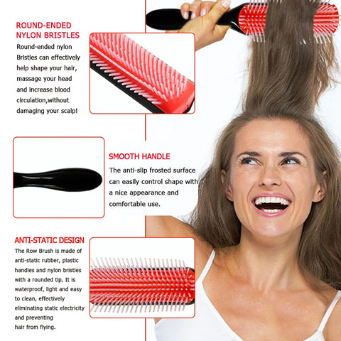 New 5-Piece Hair Styling Tools Kit Curly/Normal with Octopus Brush Detangler Combs Tail Comb Edge Brush and Bristle Brush Unisex