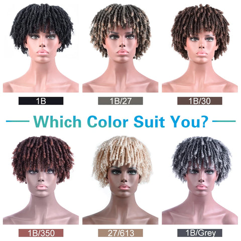 Synthetic Dreadlock Hair Toppers Wig with Clips in Faux Locs Braided Half Wigs Short Locks Hair Toupee for Women and Men