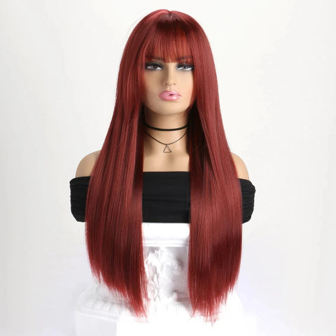 26 Inch Synthetic Colour Wig Long Straight Wig For Women Fashion Wig For Daily Halloween Costume Party Cosplay Christmas