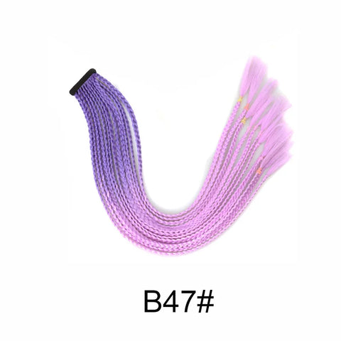 Synthetic 24Inch Y2K Rainbow Horsetail Wig Long Boxing Braid Hair Ponytail Extension High Temperature Fiber Hairpiece for Women