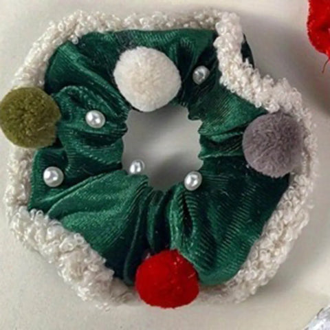 Creative Christmas Color Hairball Hoop Woman High Quality Head Rope Velvet Hairwear Festival Atmosphere Girls Hair Accessories