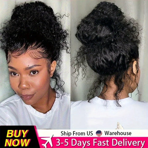 Women's 360 HD Lace Front Glueless Wig - 250Density Human Hair Deep Wave 13x4 13x6 Lace Frontal with Pre-Plucked Hairline