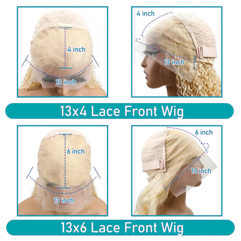 613 13x6 Lace Front Wig Human Hair Body Wave Blonde Lace Frontal Wigs for Women 200 Density Natural Hairline With Baby Hair