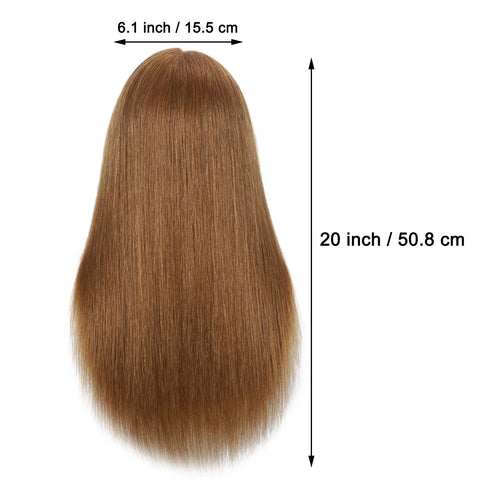 Cosmetology Mannequin Head with 100% Real Human Hair Hairdresser Manikin Training Head and Individual MINI Wig Stand Tripod