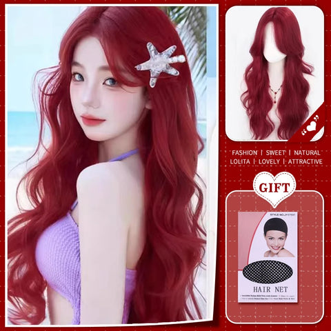 WTB Synthetic Long Straight Hair Black Lolita Wigs with Bangs for Women Fashion Female Cosplay Party Christmas Wigs Multicolor