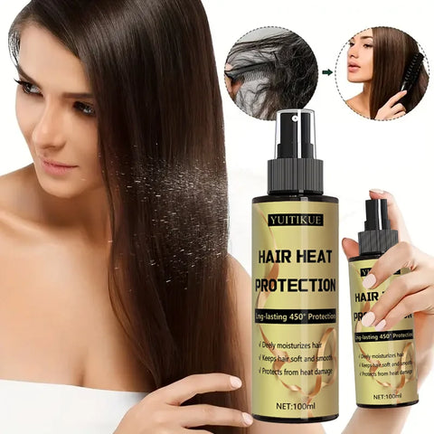 Hair heat protection spray, long-lasting protection up to 450 degrees, deeply moisturizes hair, making it soft and smooth.