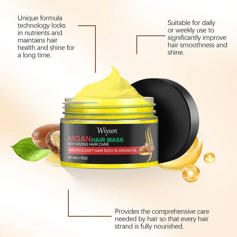 Magical Argan Oil Hair Mask Deep Repair Dry Damaged Hair Smoothing Shiny Mask Essence Hair Restore Shiny Hair Care Conditioner