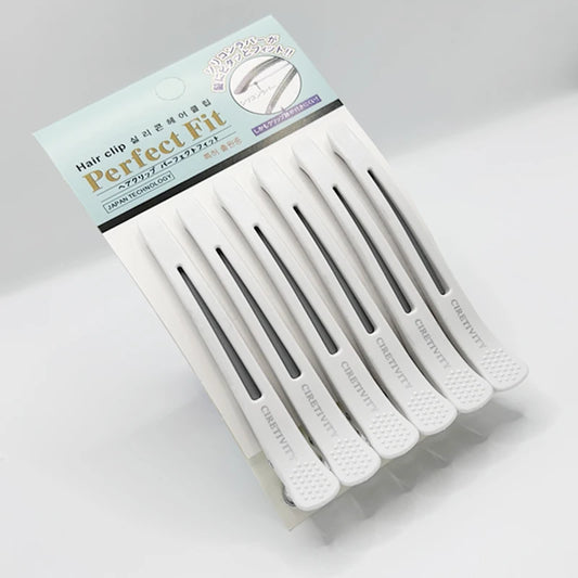6Pcs Professional Hair Clips for Styling Sectioning Anti-Slip No-Trace Duck Billed Hair Clips with Silicone Band Salon and Home