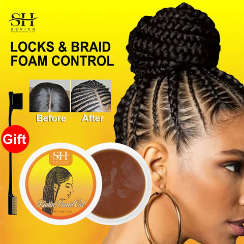 100g Hair Braiding Gel Styling Waxes Cream Edges Braid Wax Twist Strong Hold Pomade Anti-Frizz Hair Care Dreadlocks Styling Wax