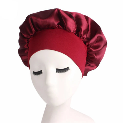 Women Men Unisex Satin Sleeping Hat Night Hair Care Bonnet Skullies Beanies Cap