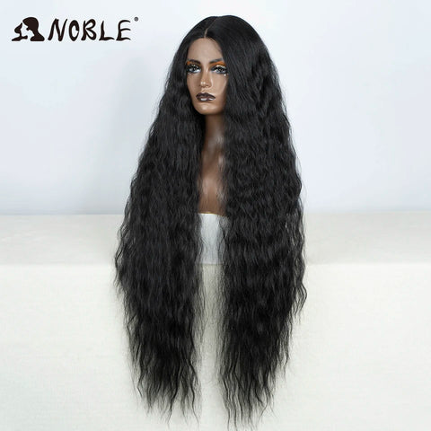 Noble Cosplay Synthetic Lace Wigs For Black Women Long Curly Hair 42 Inch Cosplay Blonde Ombre Lace Front Wig Synthetic Lace Wig