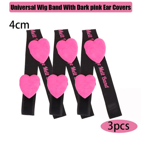 2.5Cm 3Cm 3.5Cm 4Cm Wig Elastic Band With Ear Protector Black Lace Melting Band For Laying Edges Down Adjustable Band 1Pcs 3Pcs