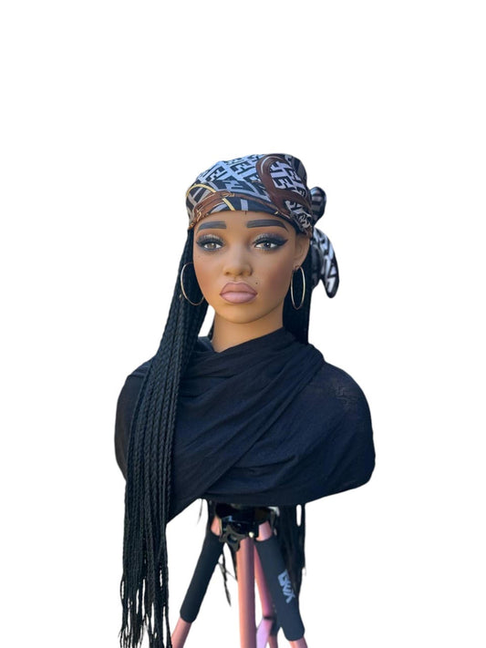 E2- Elegant Satin Scarf Wig/ Two Strand Twist