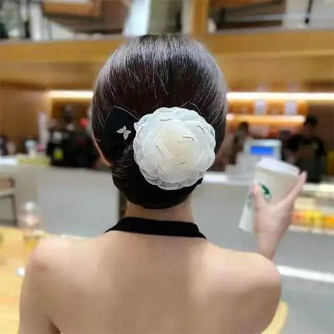 Elegant Pearl Flower Bun Maker Korean Sponge Easy Big Ring Former Hair Styling Tools Accessories for Girls Hair Donut Braide
