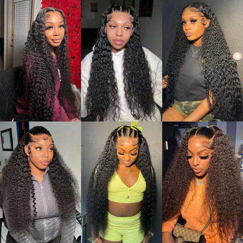 13x6 Hd Lace Frontal Wig Deep Wave Loose Curly Wigs For Black Women Water Wave Human Hair Wig 30 Inch Lace Front Wig Human Hair