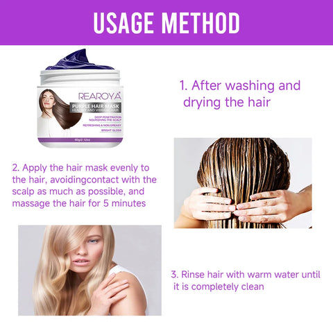 Hair Repairs Purple Hair Mask Biotin Collagen Keratin Treatment Hairs Conditioner Hair Care Essential Nourishing for Dry Damaged