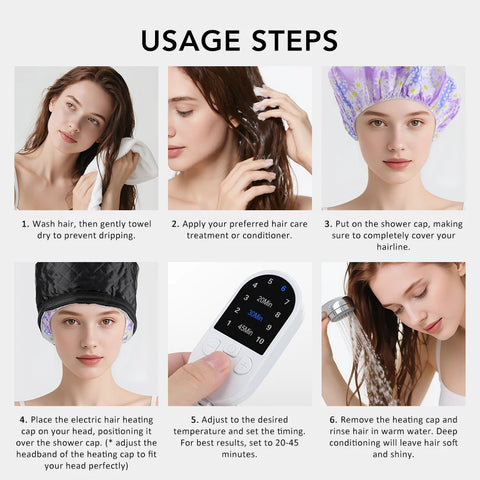 10 Levels Electric Hair Heating Cap Waterproof Hair Steamer Cap Thermal Treatment Hat SPA Nourishing Hair Styling Care