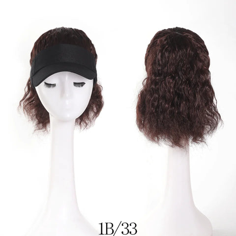 High Temperature Fiber Synthetic Curly Wave Ponytail Wig with Adjustable Buckle Net Baseball Cap - Sporty  for All People
