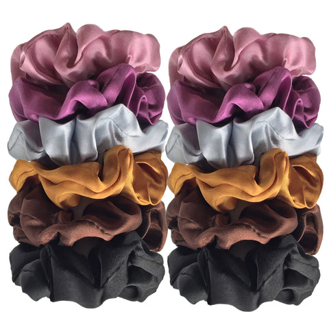 12/18/20PCS Satin Colorful Intestine Hair Band Hair Accessories hair scrunchies Headwear For Ponytail Cute Causal Women