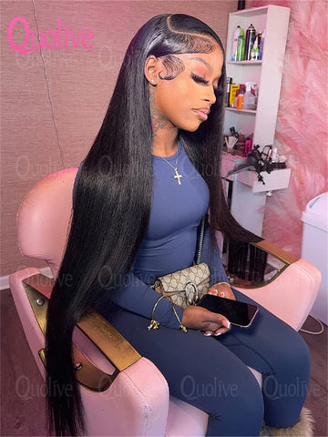 40 Inch 200 Density Frontal Wig For Black Women Brazilian Wigs Human Hair 13x6 13x4 Bone Straight Hd Transparent Lace Front Wigs
