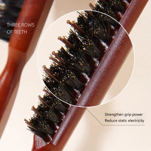Mane Bristle Hair Brush Set with Fluffy Hair Brush Mouse Tail Hair Teasing Hairbrush Beard Shaving Brush Edge Hair Styling Tools