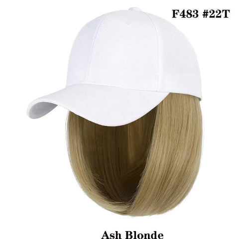 Cap Synthetic Wig Hair Extensions Hair Wigs For Women Short Straight Bob  Adjustable Hip Hop Baseball Cap economic Vertical wigs