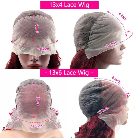 200 Density 99J Burgundy Body Wave Human Hair Wig 13x6 HD Lace Frontal Human Hair Wig Brazilian Remy 100% Human Hair For Women