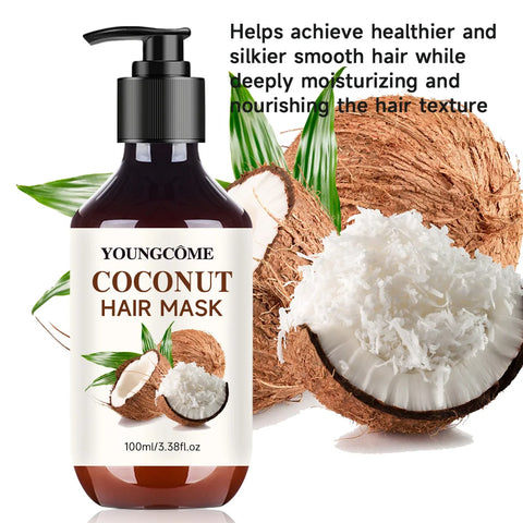 Coconut Keratin Hair Mask Improve Dryness Frizzy Enhance Collagen Moisturizing Hair Straighten Dye Perm Hair Damage Repair Cream