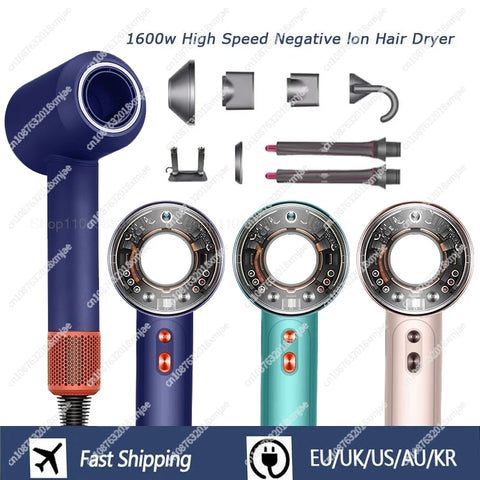 Professinal Leafless Hair Dryer 220V Negative Ion Quick Dry Home Powerful Constant Flyaway Attachment Anion Electric Hair Dryer