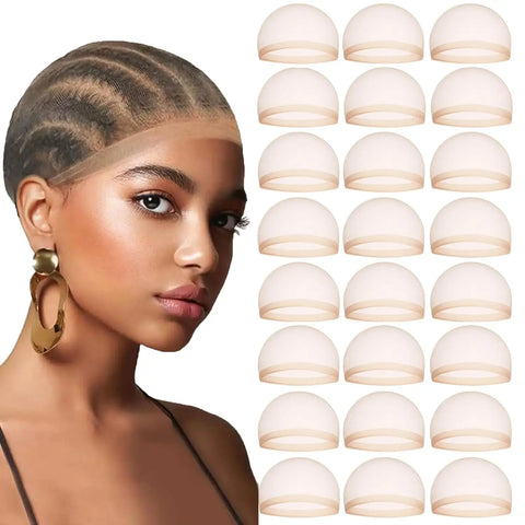2/4/6/8/12/24pcs HD Wig Cap for Women Ultra-thin Invisible Brown Sheer Caps for Lace Front Wig Breathable