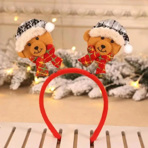 Christmas Hair Hoop Antler Christmas Headwear Hair Band Fashion Red Winter Plush Cute Headband Hair Clip New Hair Accessories