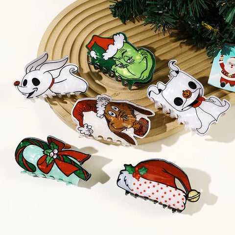 1pc Halloween pumpkin ghost dog hair clip festival party Christmas hat cartoon green monster updo clip