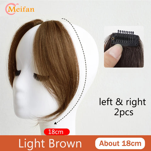 MEIFAN Synthetic Middle Part Topper Hairpiece with Bangs Clip-In Bangs Extension Natural Invisible Clourse Hairpiece for Women