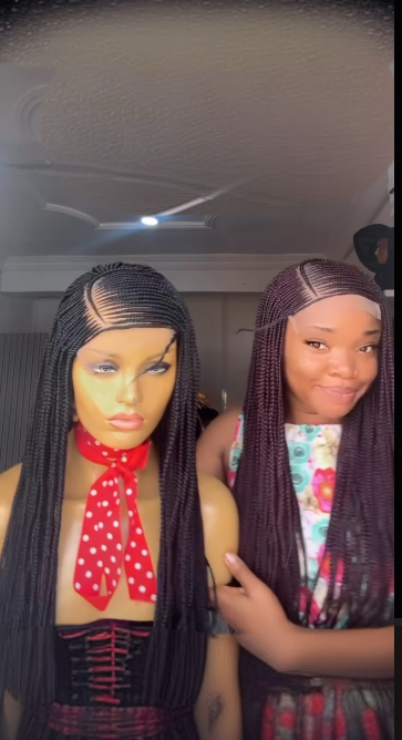 B2- Braided cornrow wig with 6 x 6 lace closure