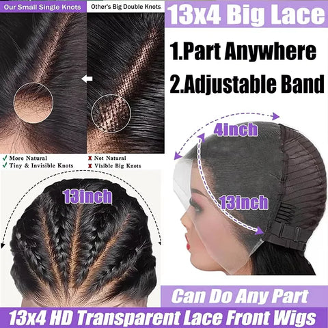 Kinky Straight 250% Density Short Bob 13x4 HD Lace Front Human Hair Wigs Women Peruvian Glueless Lace Frontal Wigs Coarse Yaki