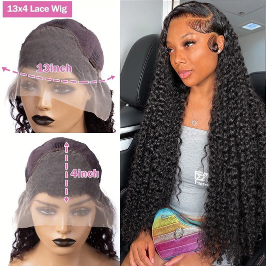250 300 Density Curly 13x6 HD Lace Frontal Human Hair Wigs Brazilian 30 40 Inch Water Deep Wave 13x4 Lace Front Wig For Women