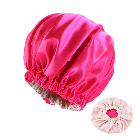 2in1 Double Layer for Winter Bonnet Satin Cheveux Nuit Night Hair Cap Women's Solid Sleeping Hat Sleep Care Nightcap Unisex