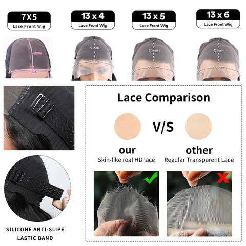 30 40Inch Body Wave Lace Front Wigs Brazilian Human Hair Pre Plucked Black 200Density 13x6 Hd Transparent Frontal Human Hair Wig