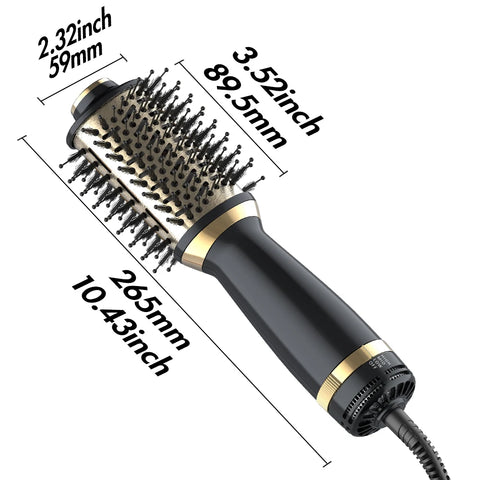hair dryer brush in one, 4in1 hair dryer brush hair dryer with oval bucket, mini hot air brush for all hair types, suitable gift