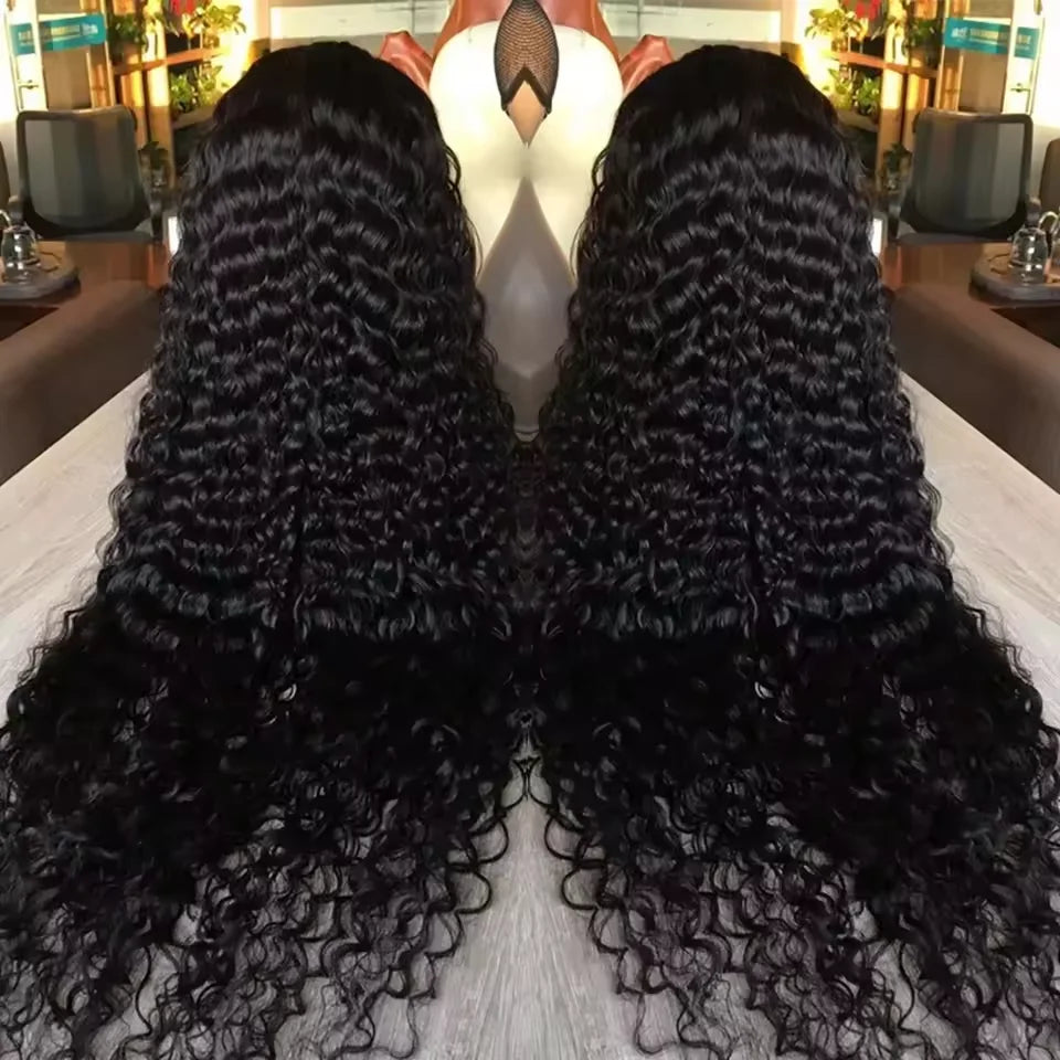 42 40 Inch Human Hair 13x6 13x4 HD Lace Frontal Wig Glueless Loose Deep Wave Curly Human Hair Full Lace Front Wig Preplucke