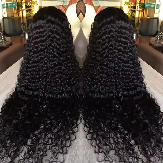 42 40 Inch Human Hair 13x6 13x4 HD Lace Frontal Wig Glueless Loose Deep Wave Curly Human Hair Full Lace Front Wig Preplucke