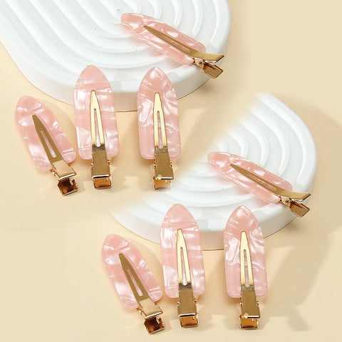 8Pcs Girls Leopard Seamless Hair Clip Set Women Acetate Sheet No Bend Bangs Clip Duckbill Clip Hairpins Makeup Hair Styling Tool