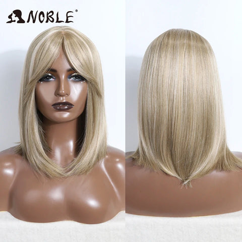 Noble Cosplay Synthetic Wig With Bangs Long Straight Wig Ombre Blond Colored Wig Wig For Women Wig For Black Women Synthetic Wig