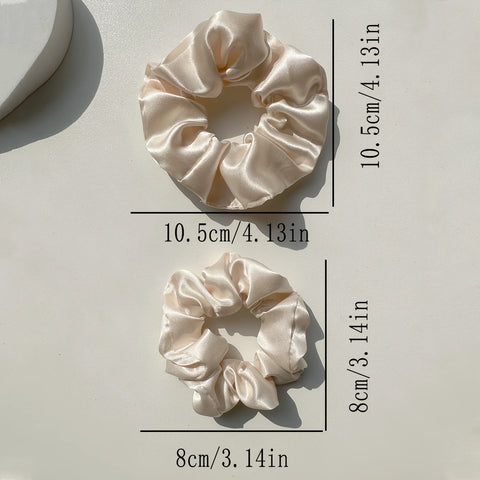 16-piece set of soft satin hair ties in pink and brown colors | suitable for wearing in all settings