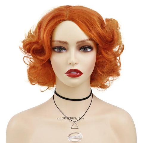 Synthetic Blue Short Big Curly Wigs for Women Girls Layered Wavy Bob Wig Cosplay Carnival Party Costume Halloween Lolita Wigs