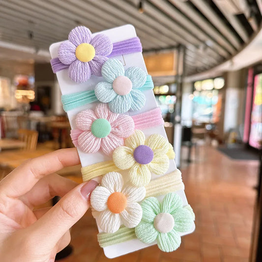 12PCS New Cut Hair Ties Princess Sweet Flower Bow Girls Women Elastic Hair Bands Hair Accessories Headwear Scrunchies