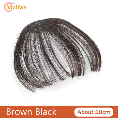 MEIFAN Synthetic Middle Part Topper Hairpiece with Bangs Clip-In Bangs Extension Natural Invisible Clourse Hairpiece for Women